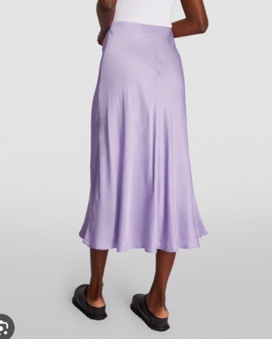 Lagence Lavender Silk Midi Skirt - Image 3