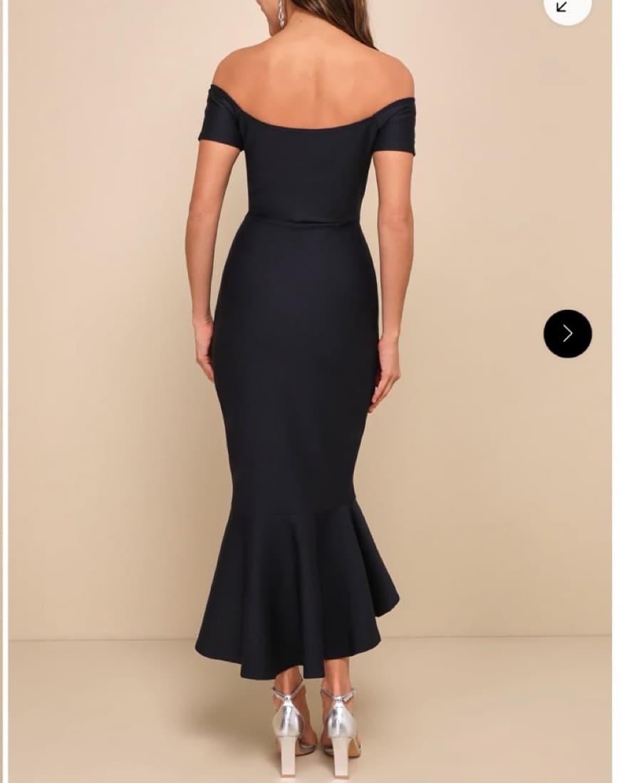 Lulus Off The Shoulder Midi Dress Sm - Image 4