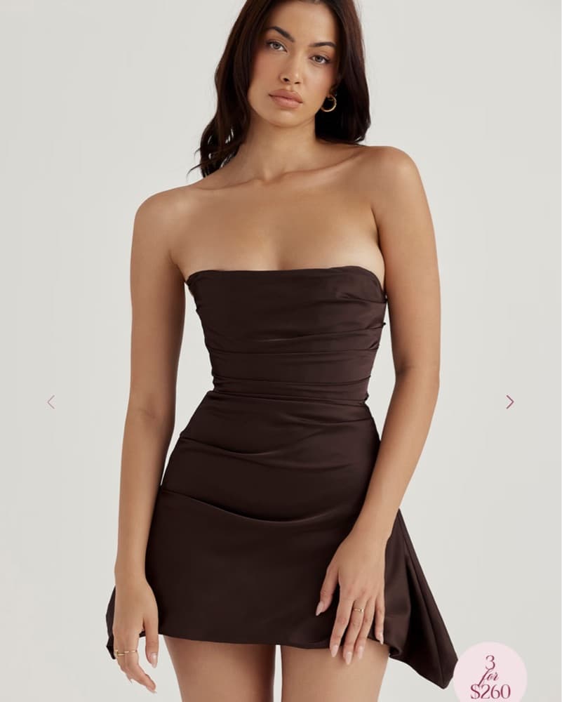 Sleek Black Strapless Mini Dress - Image 1