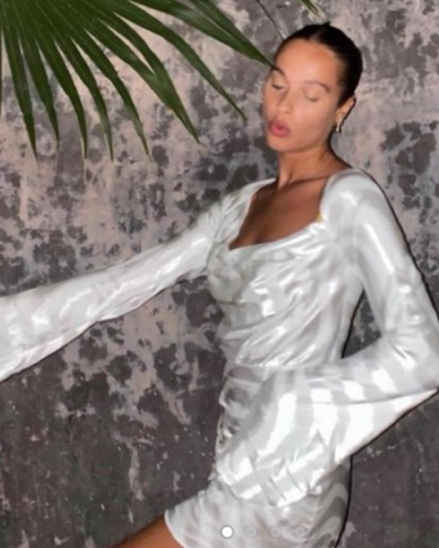 Rat & Boa White Tiger Stripe Dress  - Image 1