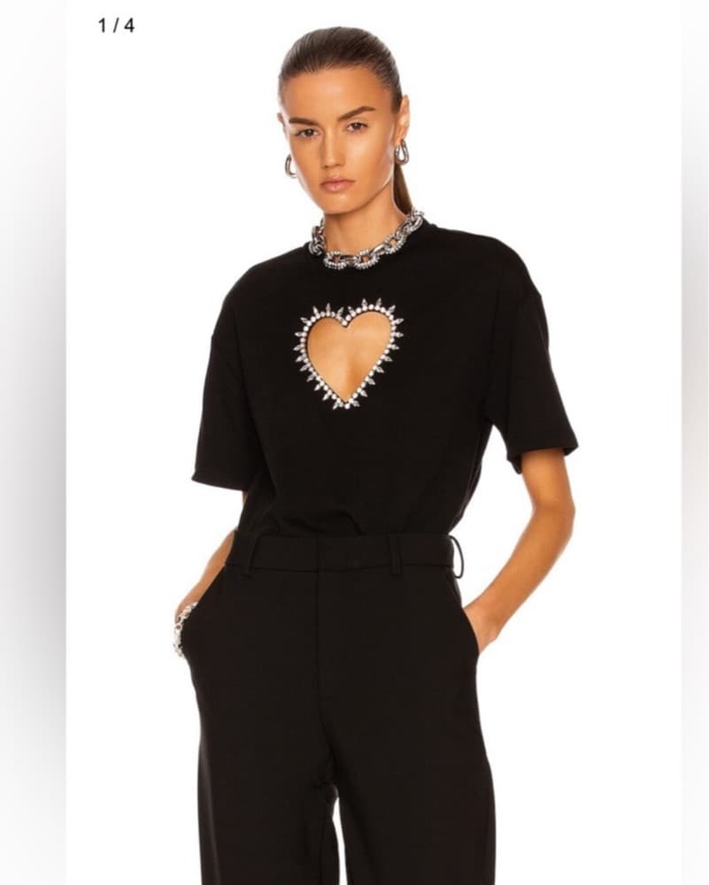 Area Heart Cutout Relaxed T-Shirt - Image 1