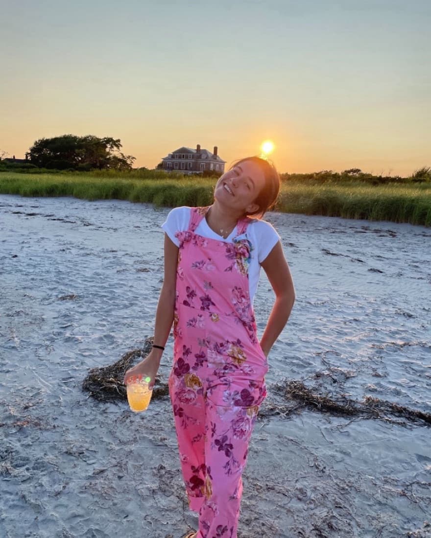 Love Shack Fancy Pink/Floral Overalls - Image 1