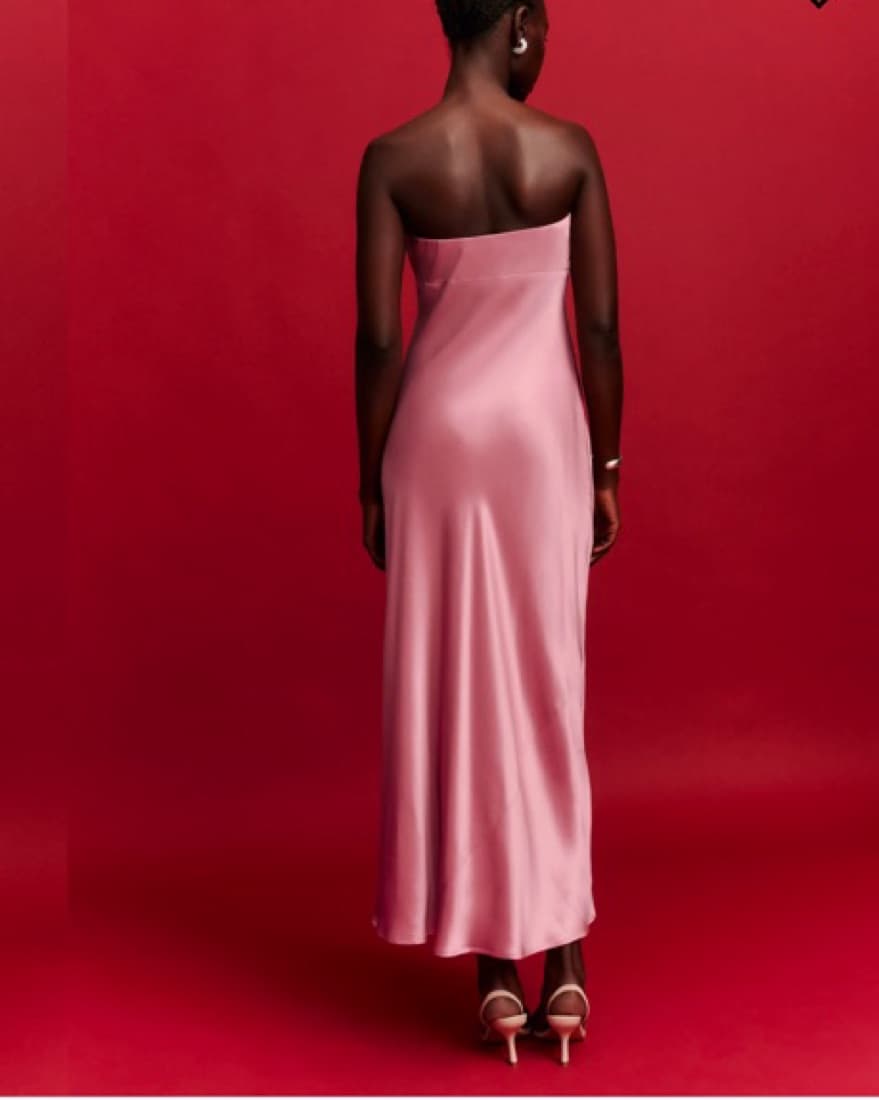 Reformation Pink Strapless Dress - Image 5