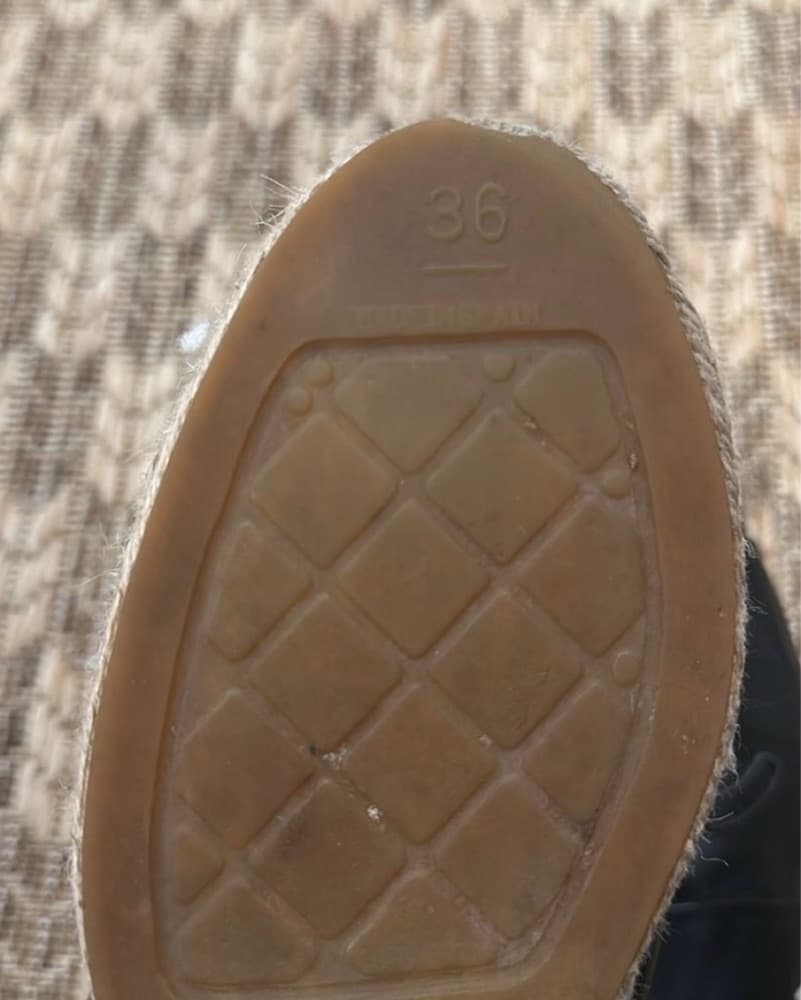 Chanel black leather espadrilles - Image 3