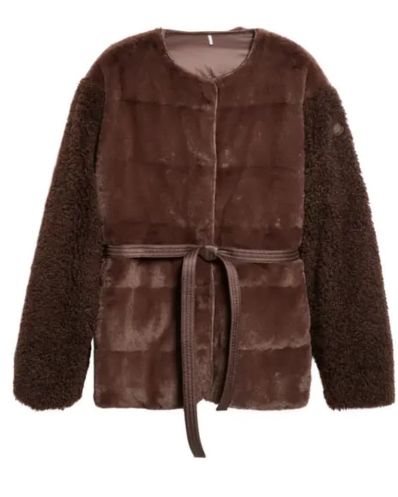 Moncler Brown Faux Fur Coat  - Image 5
