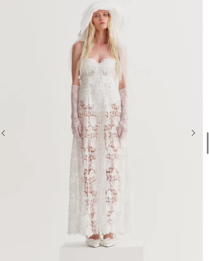 For Love & Lemons- Tags On White Dress - Image 1