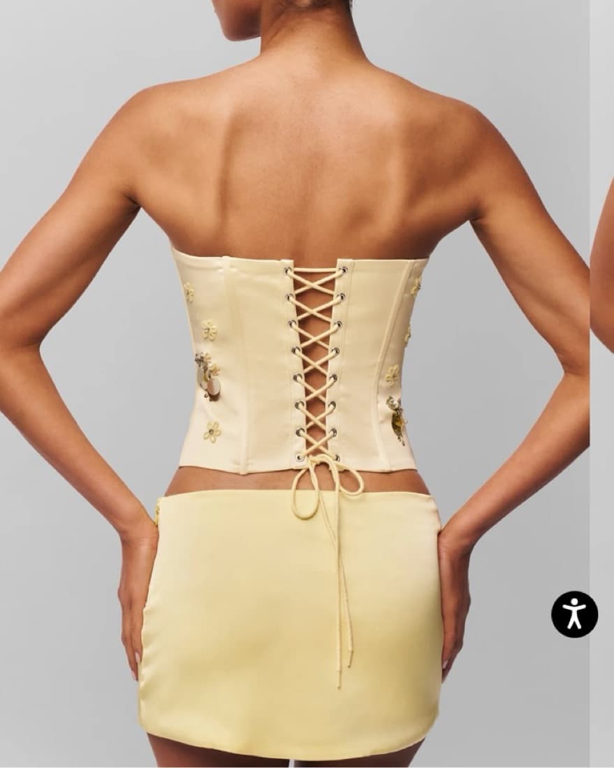 GUIZIO Yellow Corset Top - Image 3