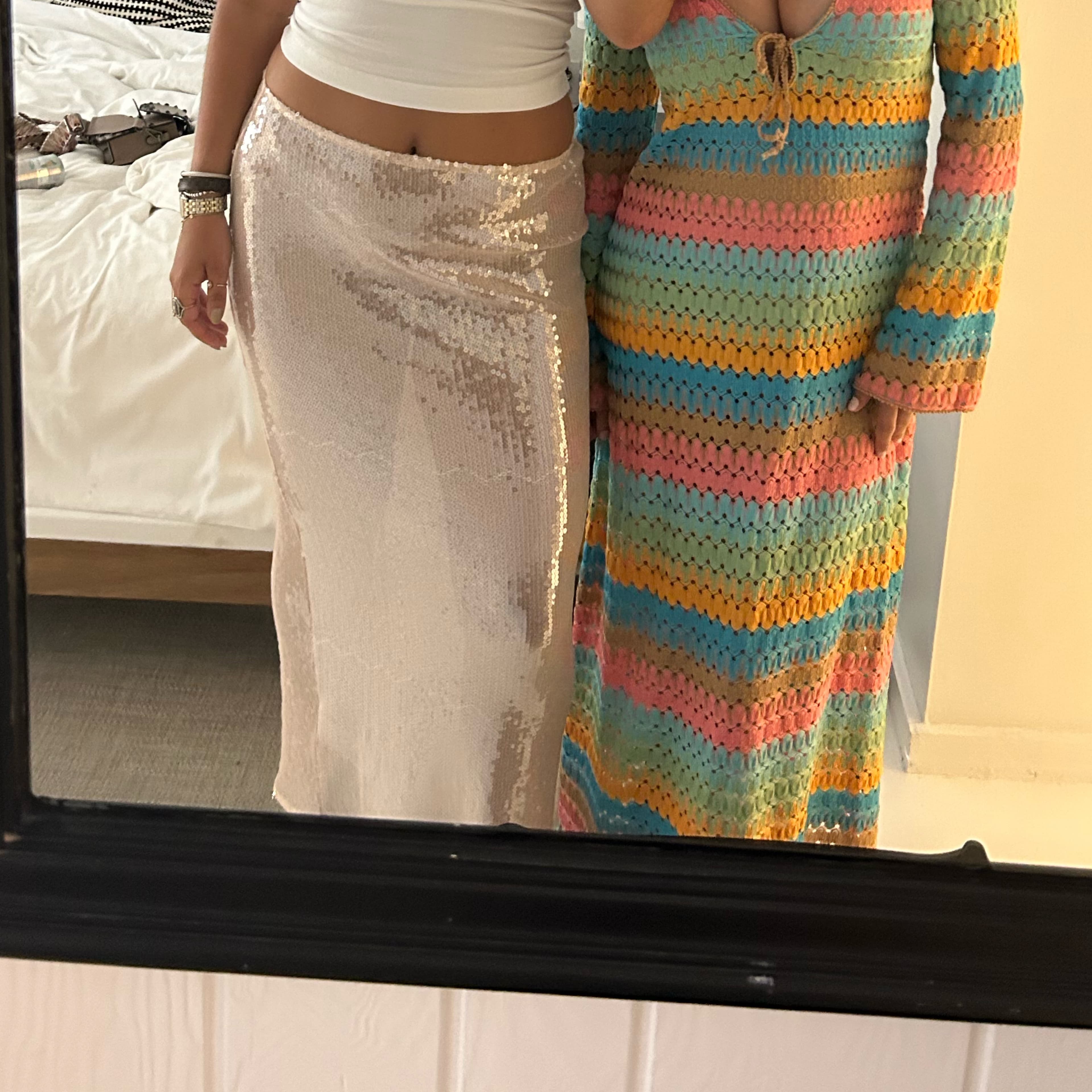 Mesh Sparkle Long Skirt  - Image 3