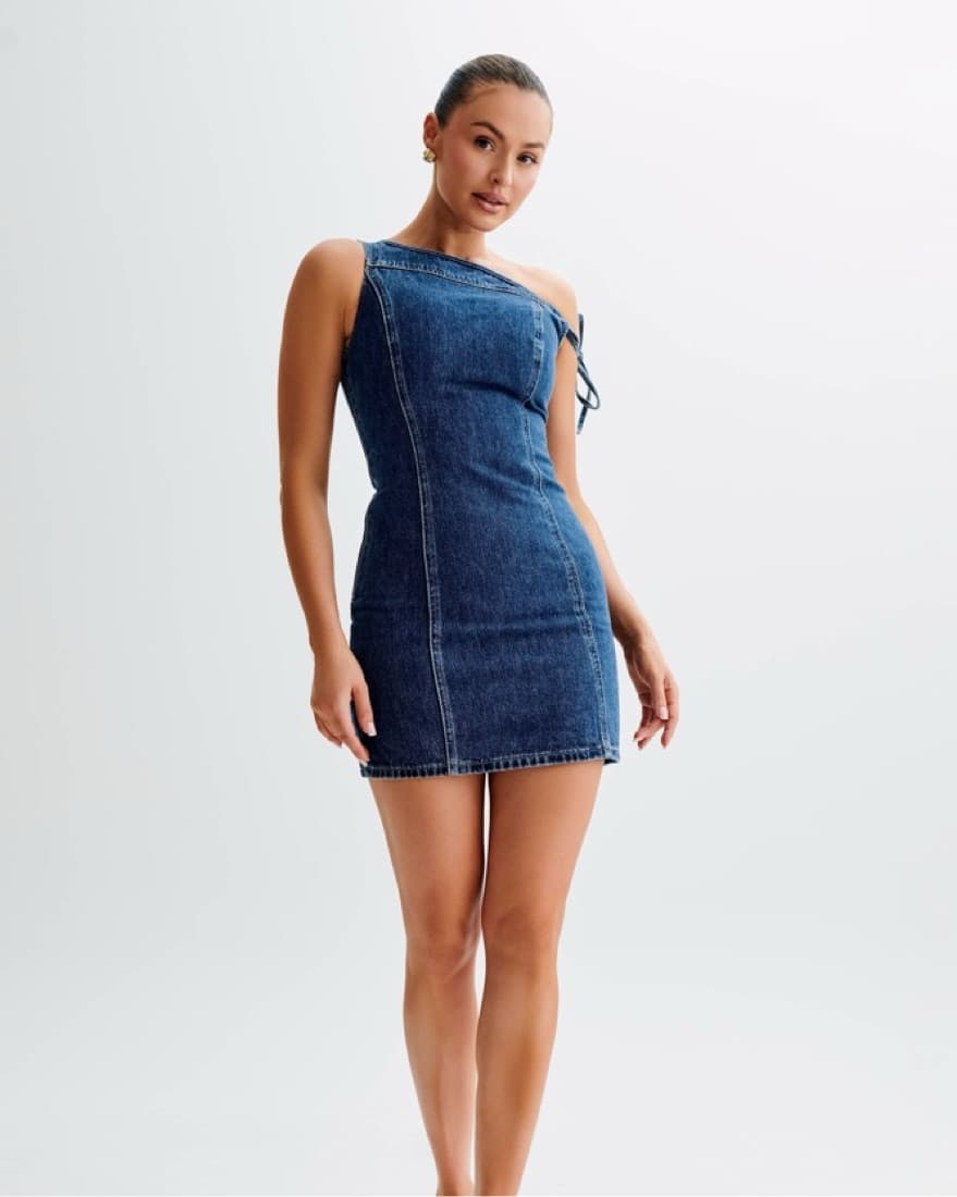 Meshki Denim Mini Dress - Image 3