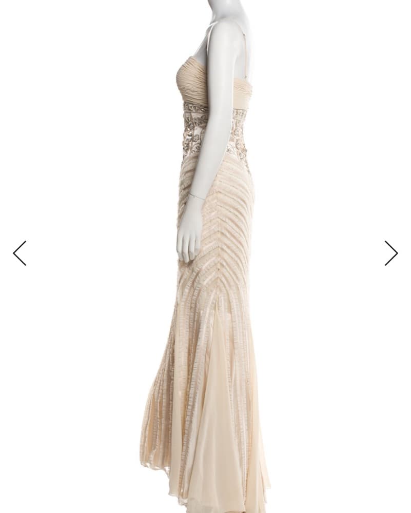 Sue Wong Maxi Silk Beaded Dress - Image 2