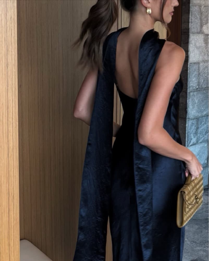Amanda Uprichard Navy Halterneck Maxi - Image 2