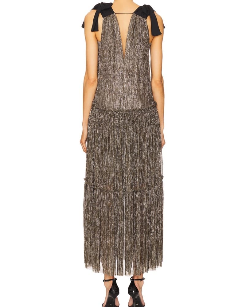Sabina Musayev Ray Dress Gold XS - Image 2
