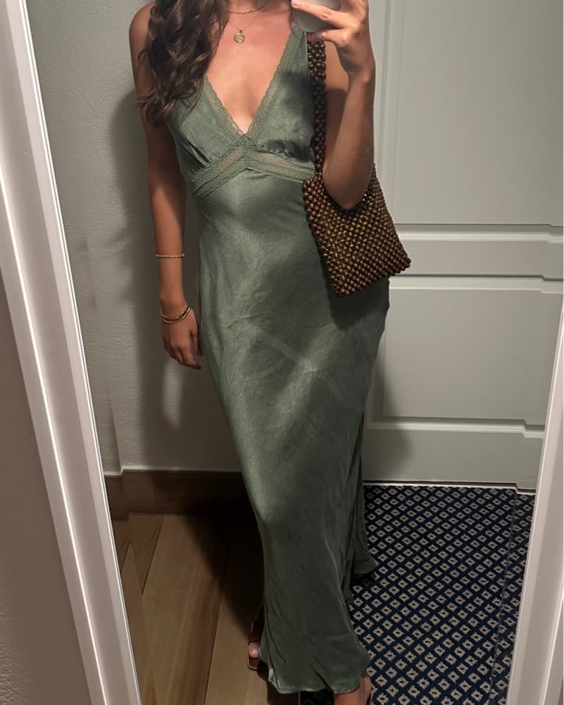 Green Slip Dress - Vrg Girl - Image 2