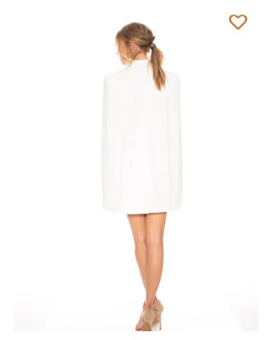 White Blazer Cape Mini Dress By Confête - Image 2