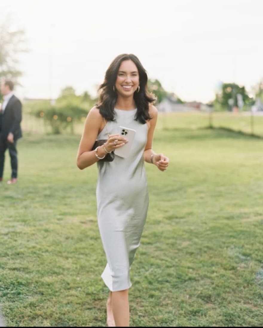 Aritzia Silk Midi Dress  - Image 2