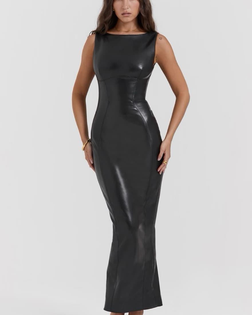 House Of CB Sahara Leather Maxi Dress - Image 1