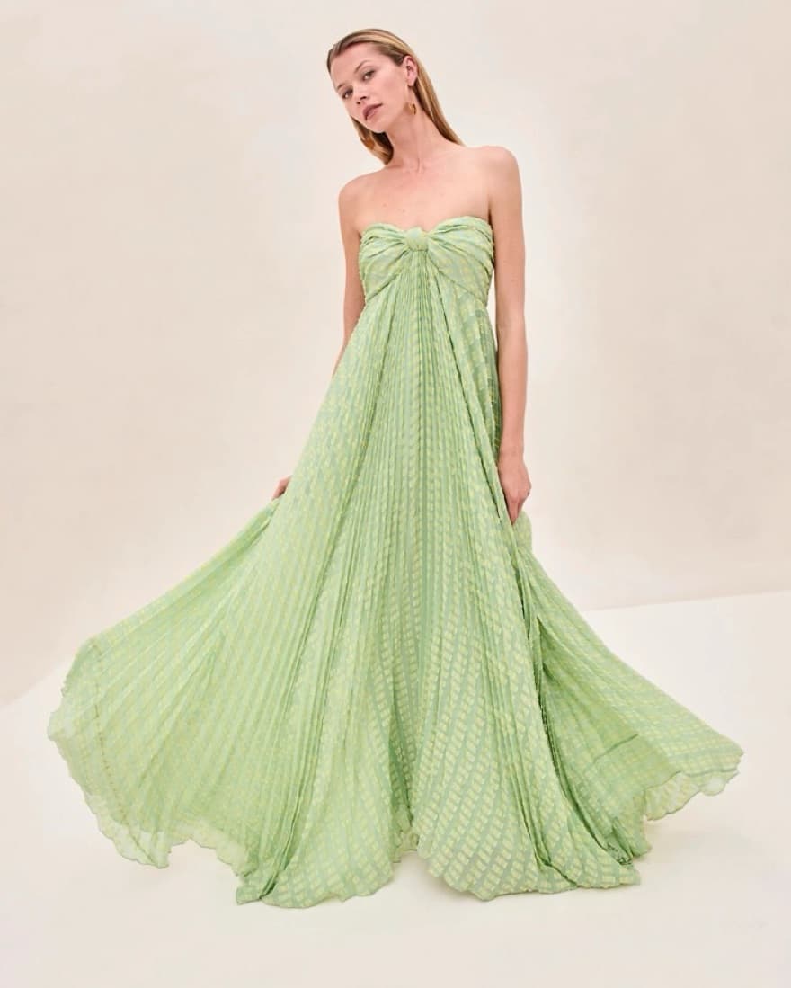 Alexis Elea Strapless Green Maxi Dress - Image 1