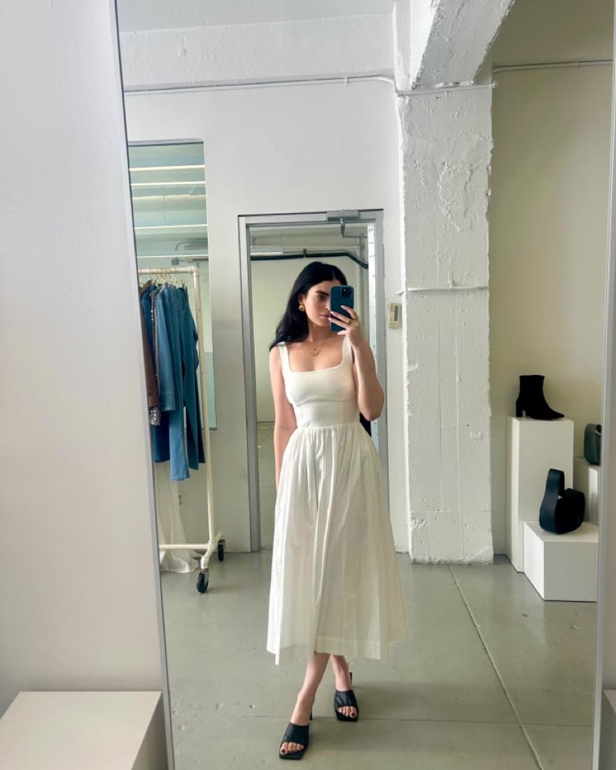 Rue Sophie White Midi Dress - Image 1