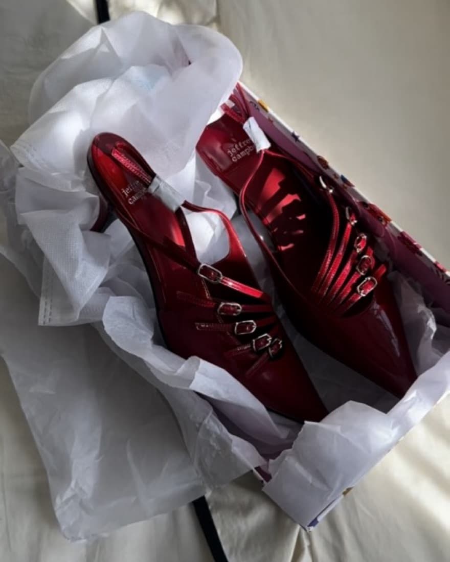 Jeffery Campbell Red Patent Kitten Heel - Image 3