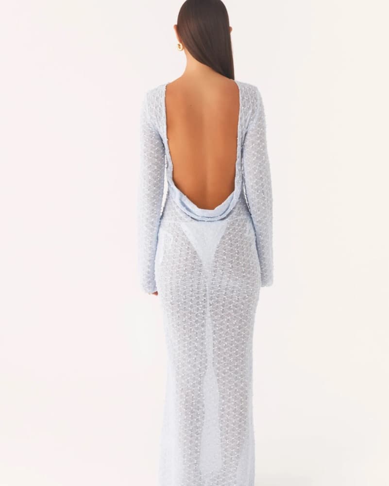 Blue Flirty Knit Maxi Dress | Peppermayo - Image 3