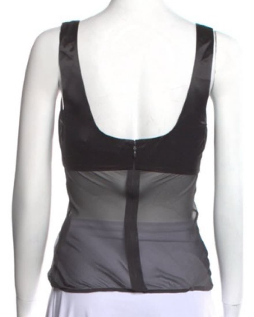 Christopher Esber Grey Silk + Sheer Top - Image 4