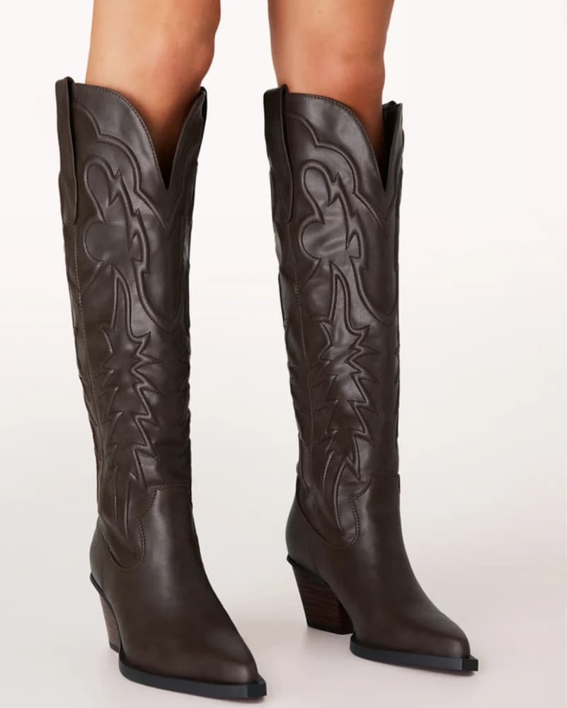 Edgy Cowgirl Knee-High Boots - Image 2