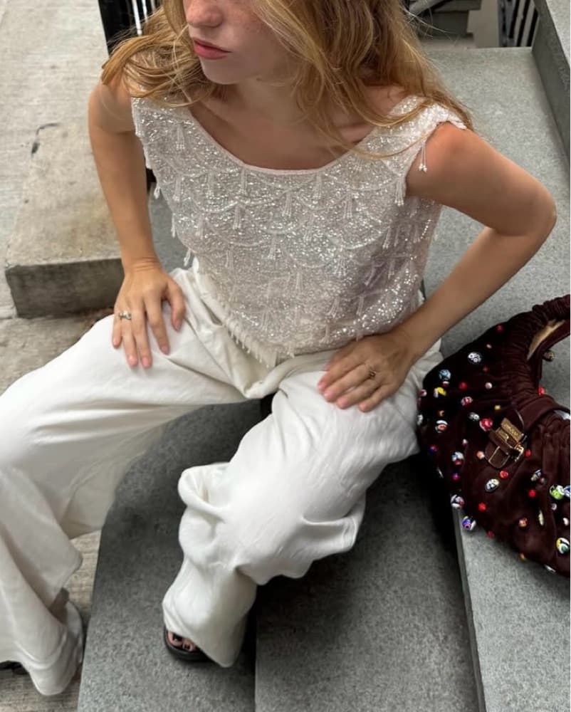 Vintage Beaded Top - Image 2