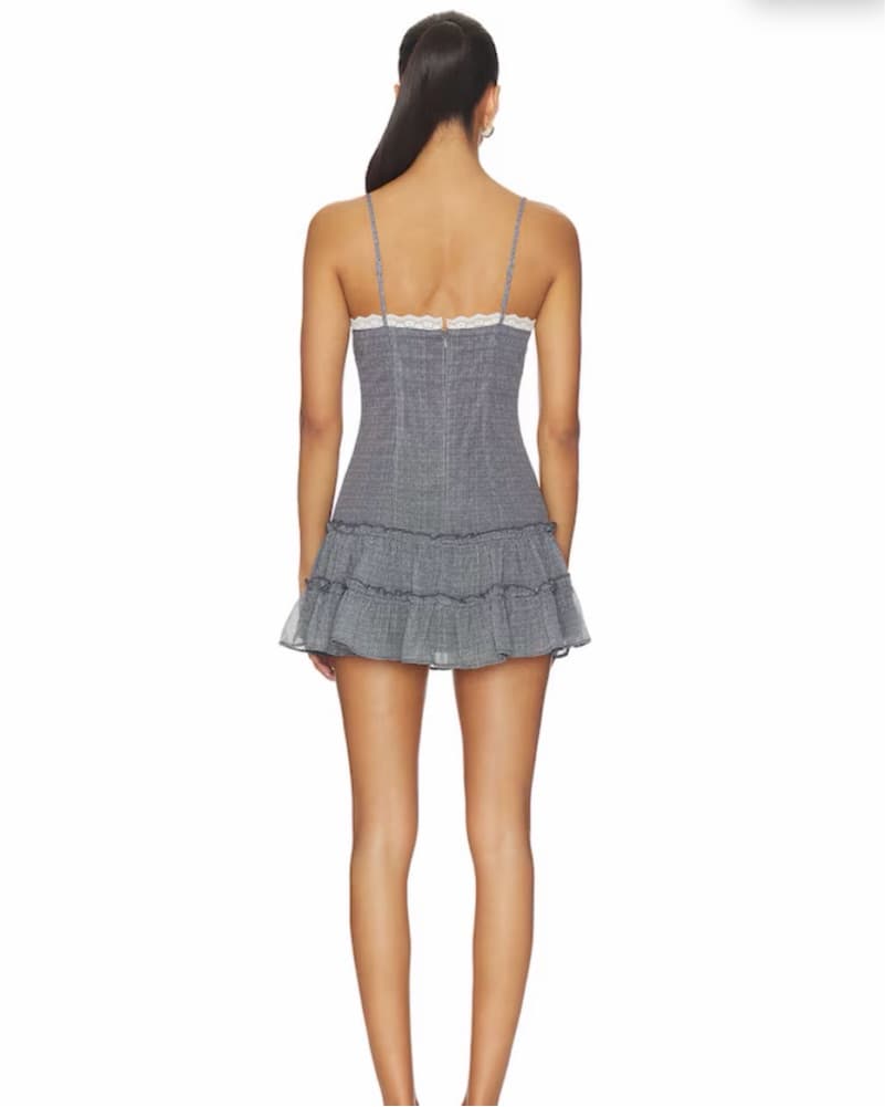 Gingham Ruffled Mini Dress Lioness - Image 2