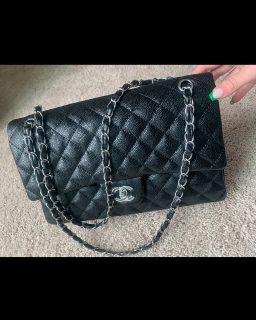 Chanel Black Quilted Caviar Bag (Large) - Image 1