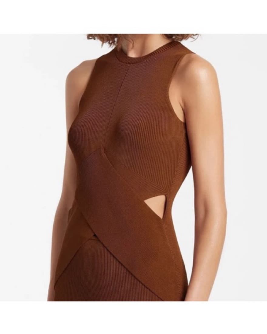 Sir The Lable Brown Josephine Knit Dress - Image 2