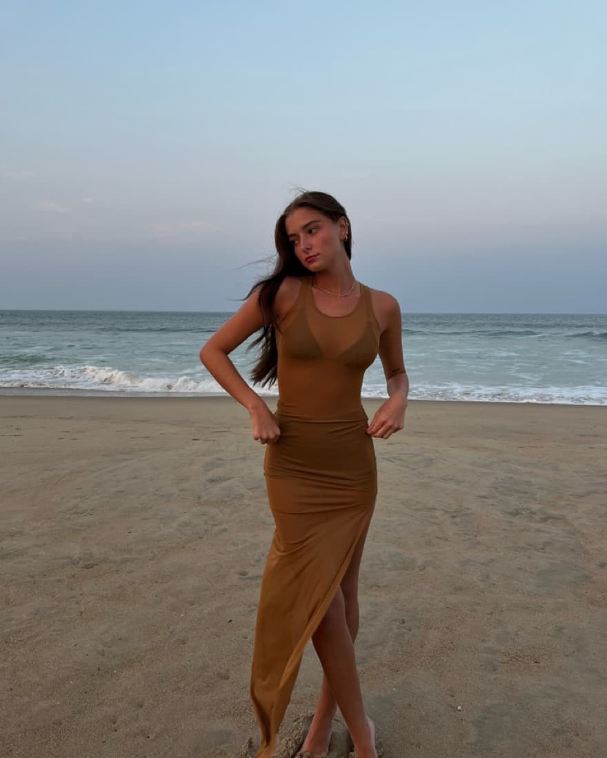Skims Tan Mesh Dress - Image 3