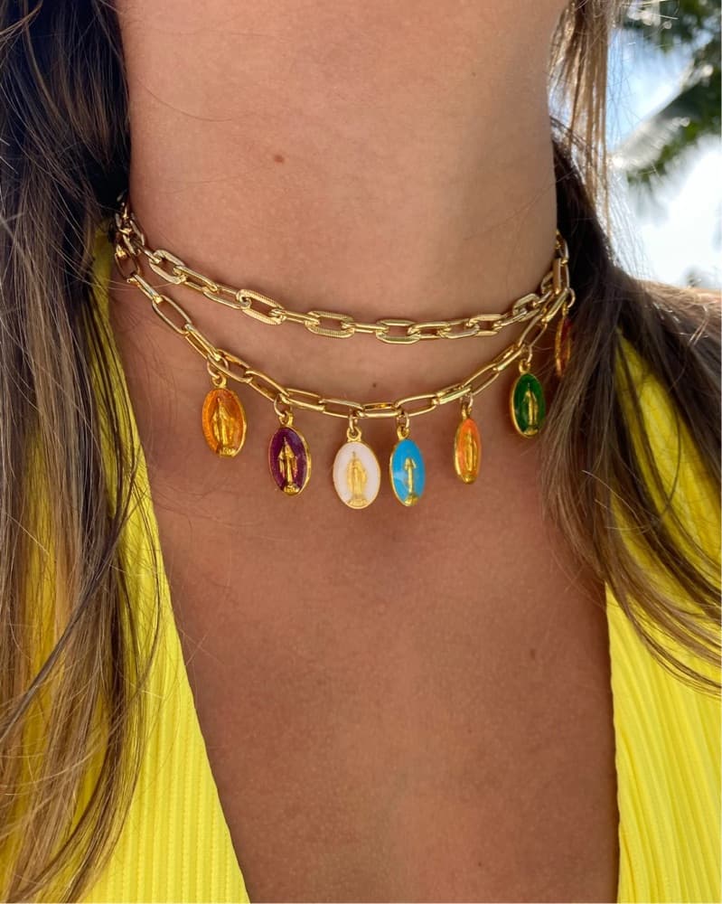 Vintage Colorful Gold Necklace - Image 1