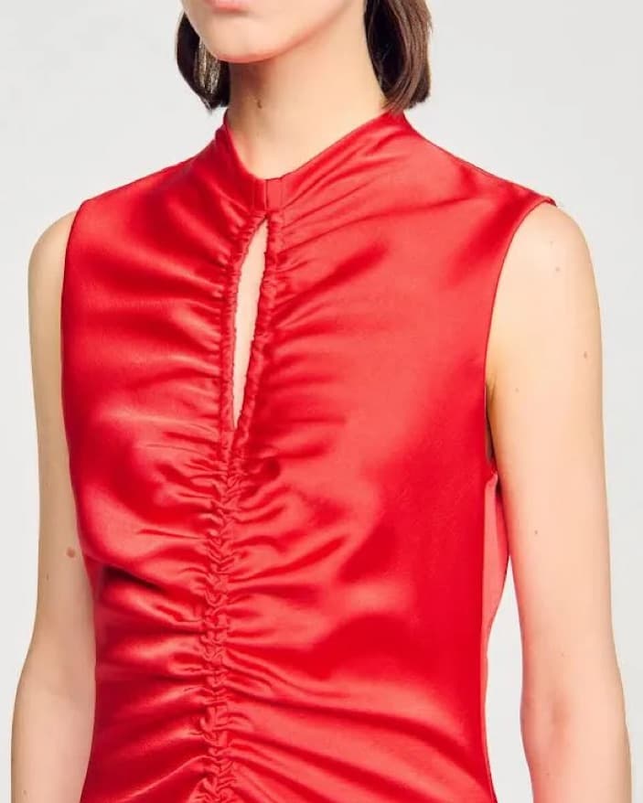 Sandro Draped Satin Dress - Image 2