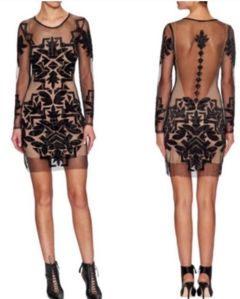 For Love & Lemons Black Sheer Mini Dress - Image 2