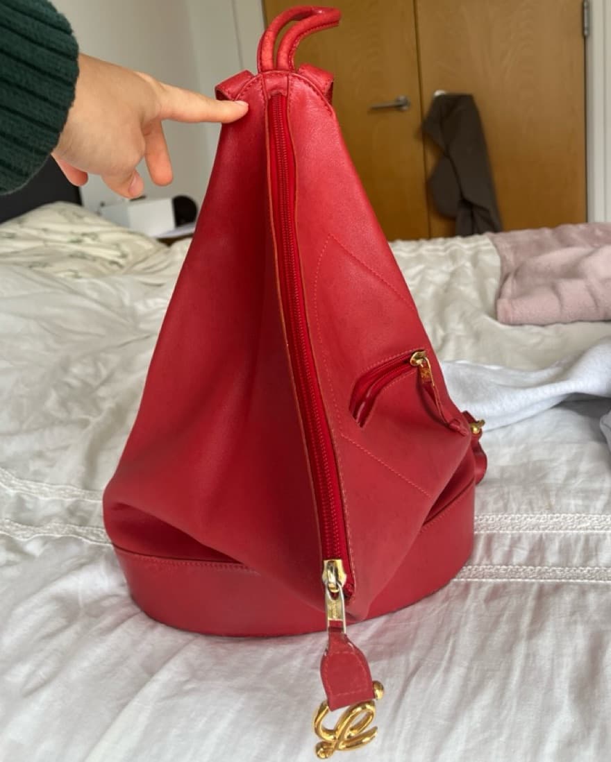 Red Loewe Sling Mini Backpack - Image 1