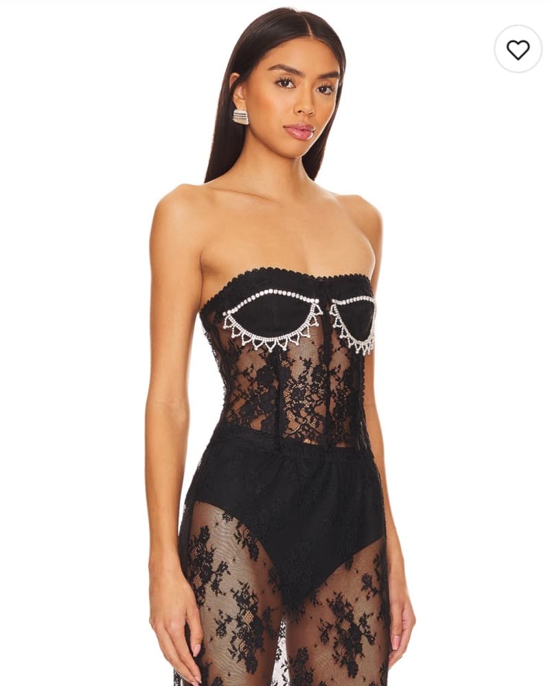 Black Lace Strapless Top - Image 2