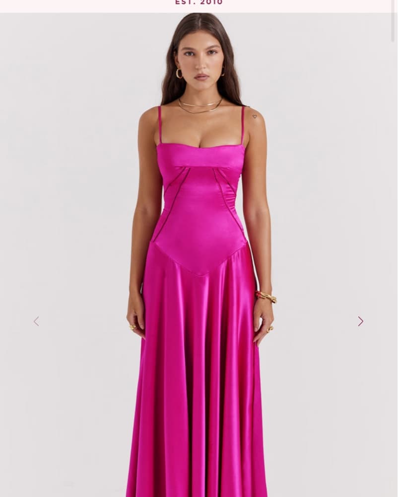 ANABELLA Fuchsia Lace Up Maxi Dress - Image 4