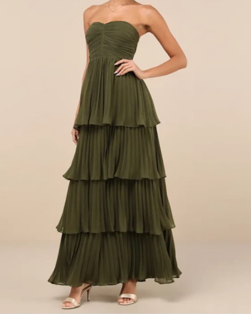 Olive Green Lulus Dress  - Image 1