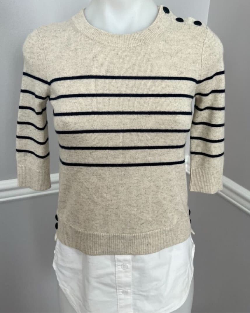 Veronica Beard Stripped Sweater Blouse  - Image 2