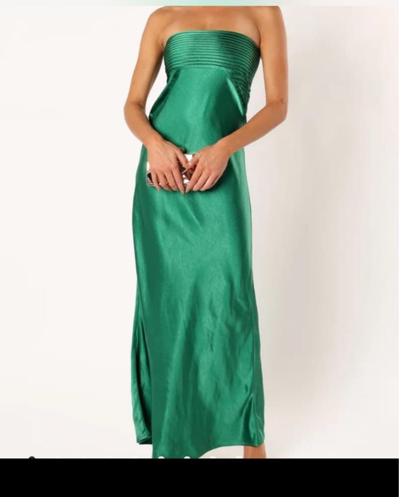 Green Silk Runaway The Label Maxi Dress - Image 2