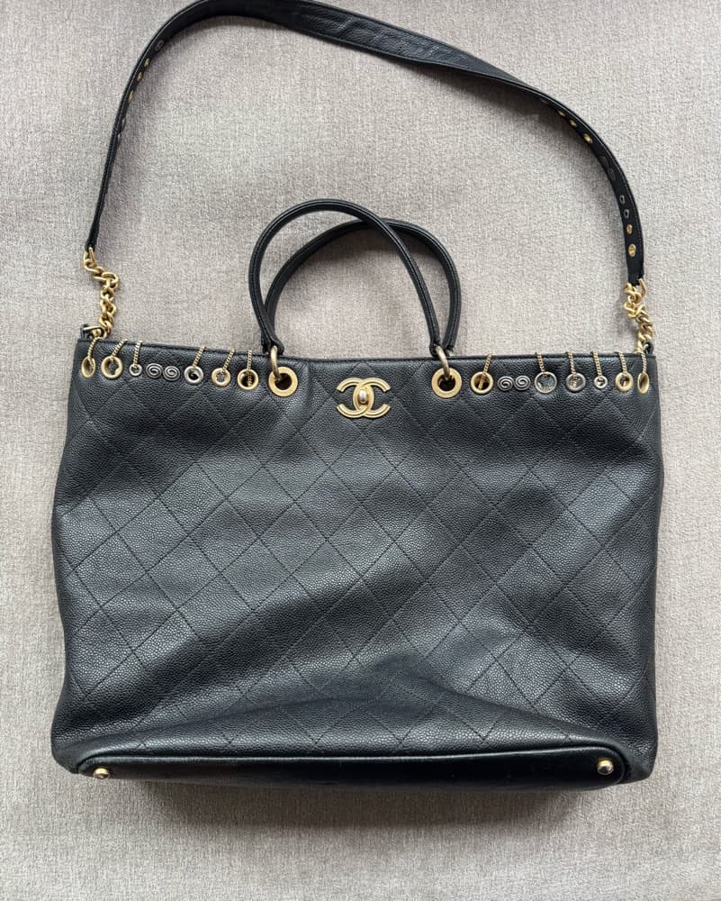 Chic Quilted “pierced” Chanel Handbag - Image 1