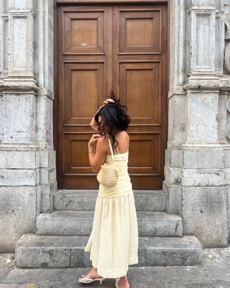 Dropwaist Buttery Off White Dress  - Image 1