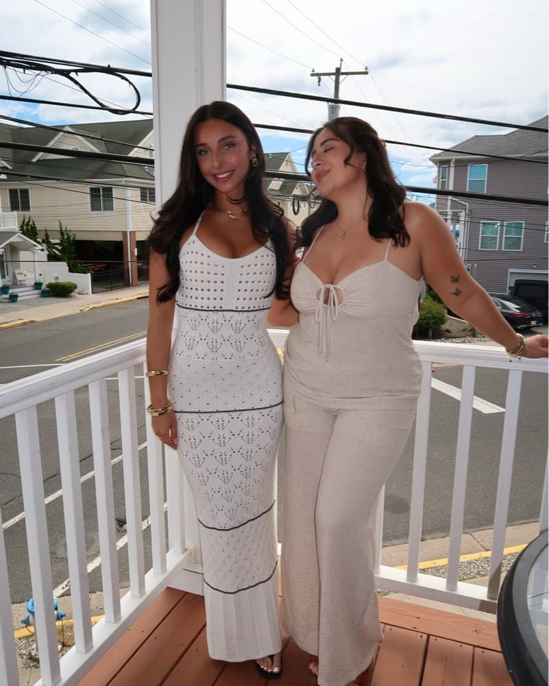 Knit Maxi Dress, White & Black - Image 2