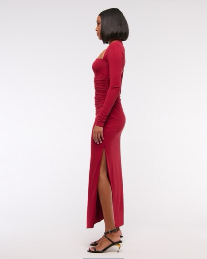 Red Abercrombie Long Seleve Dress  - Image 3