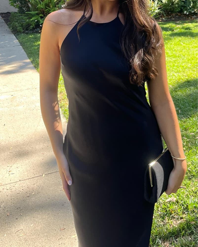 Black Reformation Silk Dress - Image 4