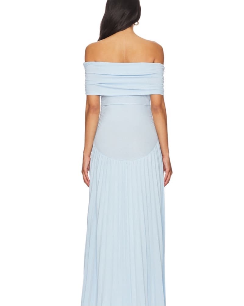 Elegant Off-the-Shoulder Pleated Gown - Image 2
