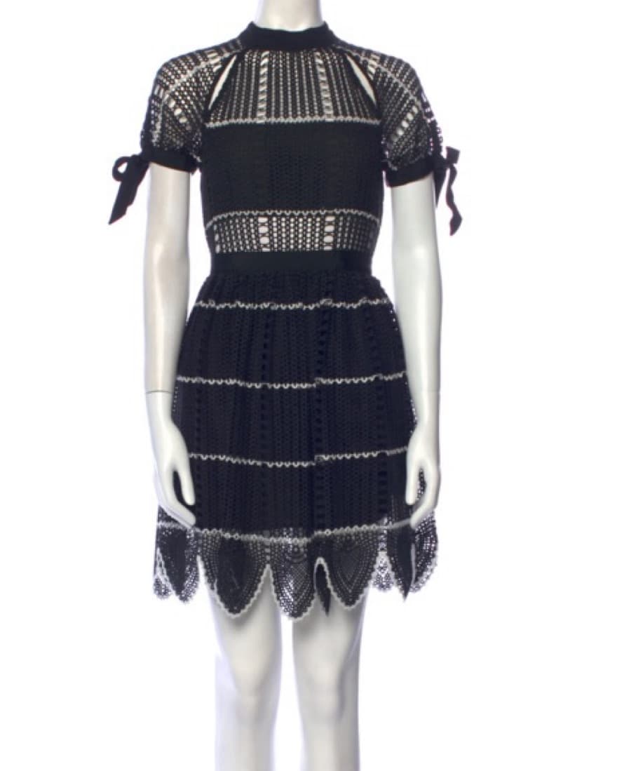 ($500) Self Portrait Black Mini Dress - Image 4