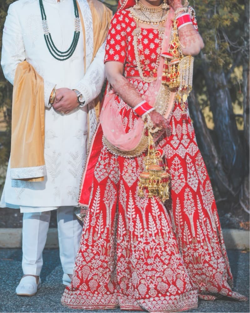 Exquisite Red and Gold Embroidered Lehenga Choli - Image 5