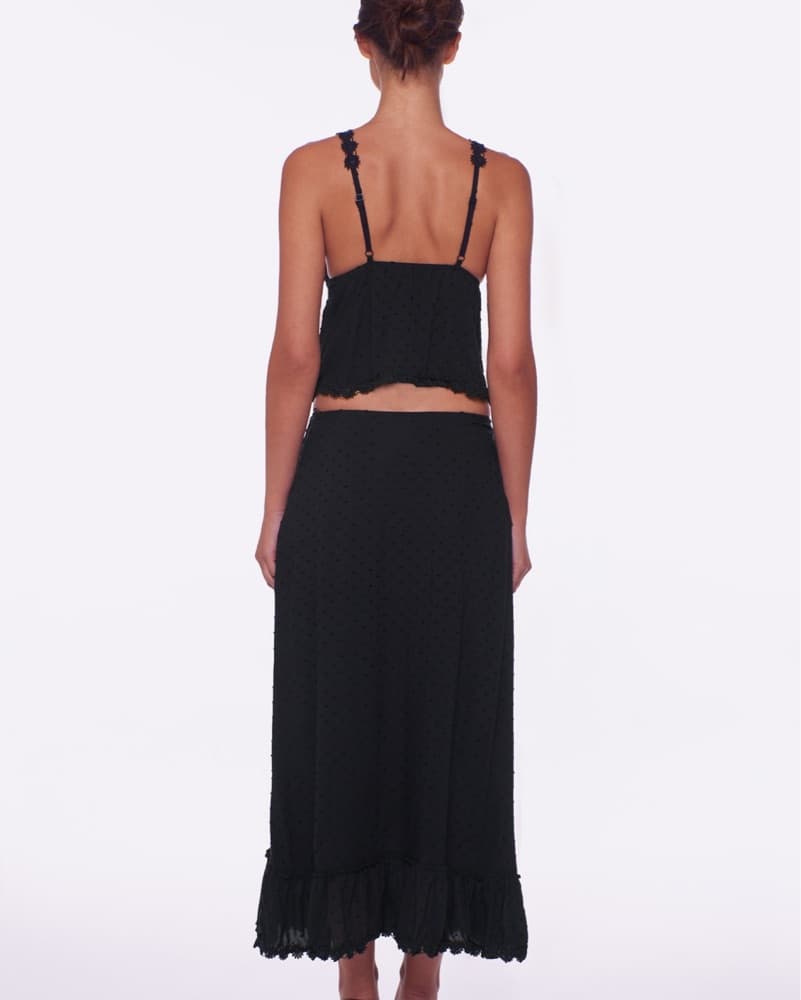 Peixoto Black Lace Trim Skirt Set - Image 2