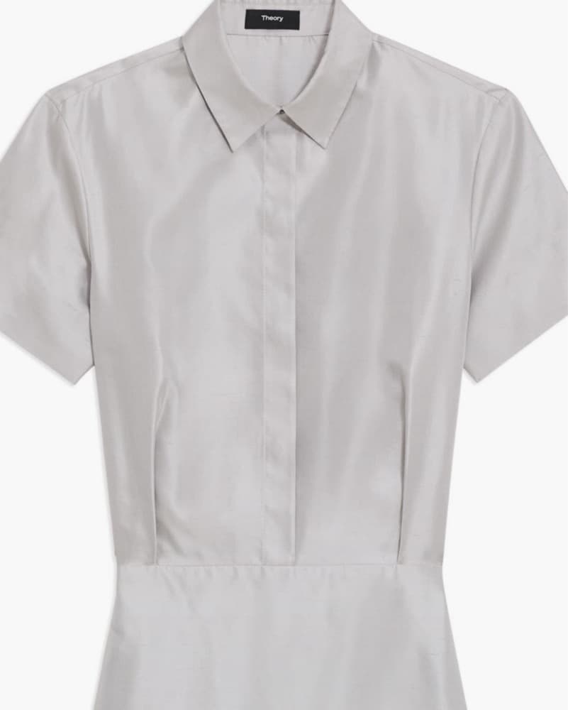 Theory Sleek Gray Collared Dress - Image 5
